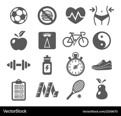 Health And Fitness Icons Royalty Free Vector Image