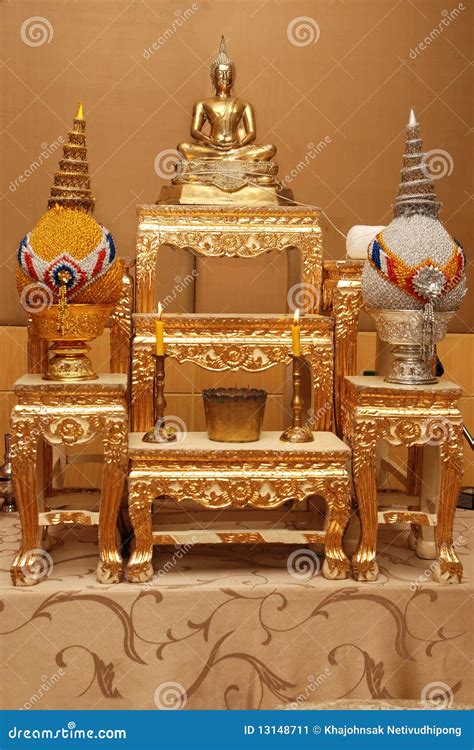 Set Of Altar Table Image Of Buddha Stock Image Image 13148711