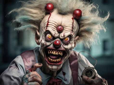 Premium Photo | Very scary scary clown paranormal sinister monster Blood fear masquerade ...