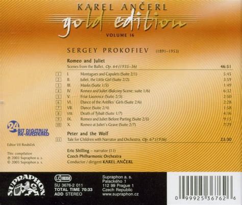 Eric Shilling Czech Philharmonic Orchestra Karel An Erl Prokofiev