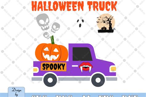 Halloween Truck SVG Pumpkin Ghost Spooky, Happy Halloween SVG Cut File ...