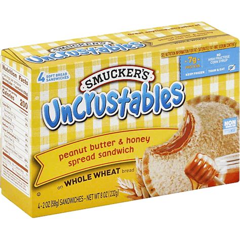 Smuckers Uncrustables Peanut Butter And Honey Spread Sandwich Whole