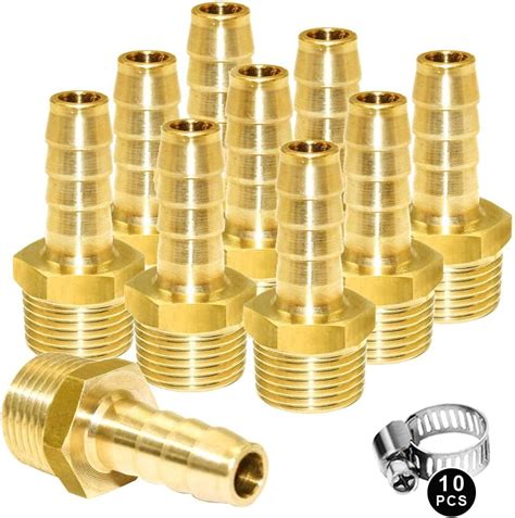 Buy Joywayus Brass Barb Fittings12 Hose Id X 14 Male Npt Adapterhose Barb To Male Pipe