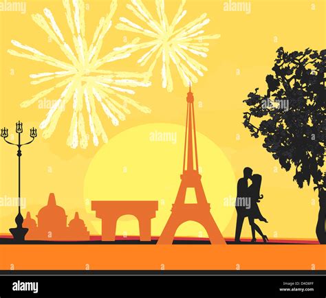 Eiffel Tower and fireworks Stock Photo - Alamy