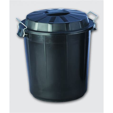 Industrial Trash Can 50 Liters Black F13250 Denox Famesa Skrc