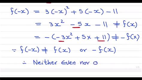 03 Calculus I Ch1 1 Even Odd And Symmetric Functions Youtube