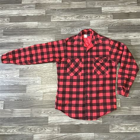 Vintage Jc Penny Mackinaw Flannel Jacket Mens Medium Gem