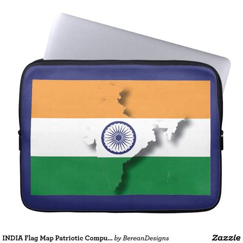 INDIA Flag Map Patriotic Computer BLUE Laptop Sleeve | Zazzle | India ...