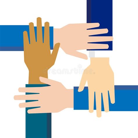 Teamwork Hands In Working Group Business Partnership Icon Stock Vector