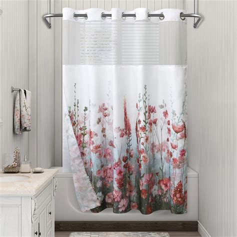 Sufancy Floral Fabric Shower Curtain Vintage Teal Botanical