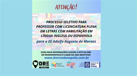 Processo Seletivo Escolas Vocacionadas DRE Diretoria Regional De