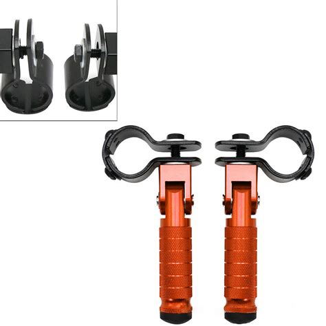 X Motorcycle Folding Rearsets Folded Footrest Foot Pegs Pedal Orange