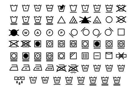 Laundry Care Symbol Icons Set PNG SVG VECTOR Transparent - Etsy