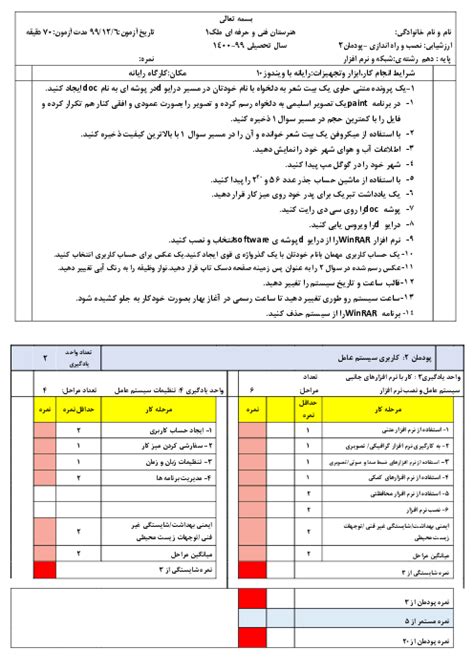 درسنامه آموزشی نصب و راهاندازی سیستمهای رایانهای کلاس دهم شبکه و نرم