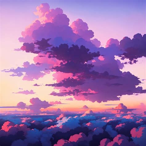 Premium AI Image | painting of sky and clouds