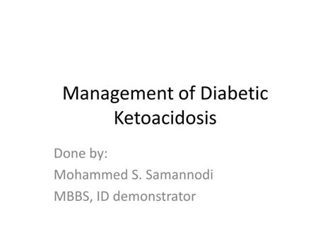 Ppt Management Of Diabetic Ketoacidosis Powerpoint Presentation Free