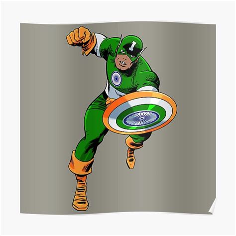 "Captain India" Poster for Sale by 13thFloorDesign | Redbubble