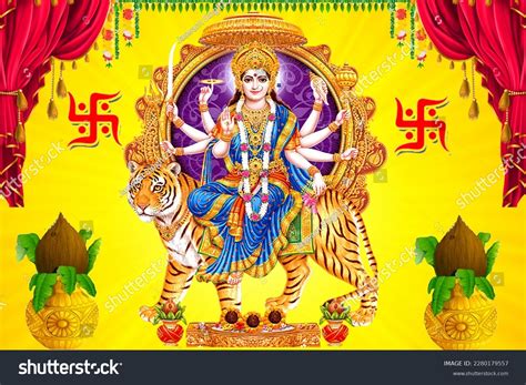 Jai Maa Durga Sherawali Mata Mata Stock Illustration 2280179557 | Shutterstock