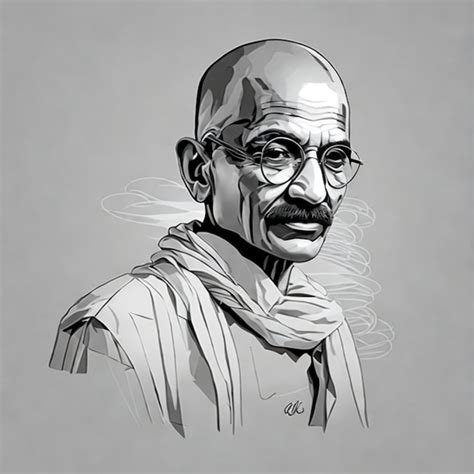 Premium AI Image | mahatma gandhi sketch for gandhi jayanti