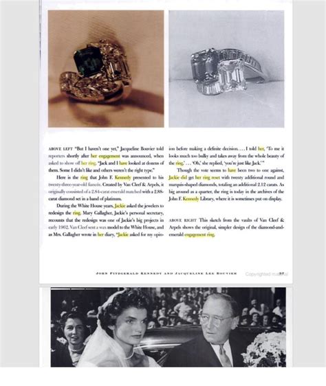 Jackie Kennedy's stunning engagement ring in it's original state (black & white photo o… | Royal ...