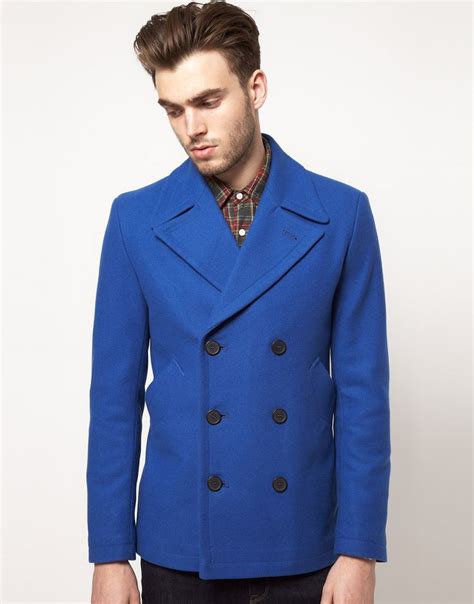 Bright Blue Peacoat Mens Outfits Peacoat Men Style Tips