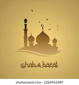 Shabebarat Calligraphy Mosque Design Vector Illustrationislamic Stock