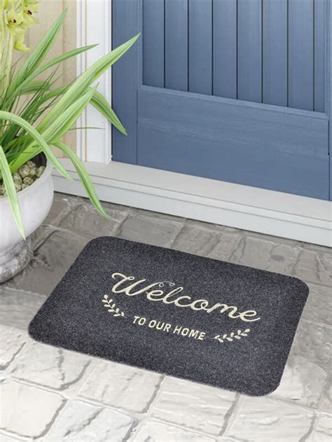 Slogan Embroidery Outdoor Waterproof Door Mat Shein Uk