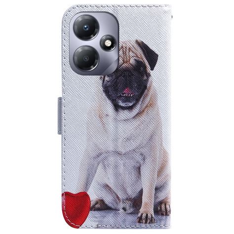 For Infinix Hot Play Coloured Drawing Flip Leather Phone Case Pug Alexnld