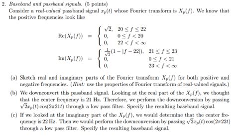 Solved 2 Baseband And Passband Signals 5 Points Consider Chegg