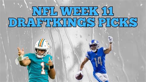 Nfl Draftkings Picks Week 11 Youtube