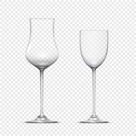 Dos Copas Transparentes Realistas De Vasos Vacíos Vector Premium