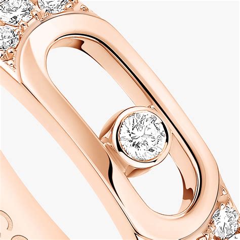 Move Joaillerie Pavé Diamond Wedding Ring in Pink Gold Messika 13555 PG