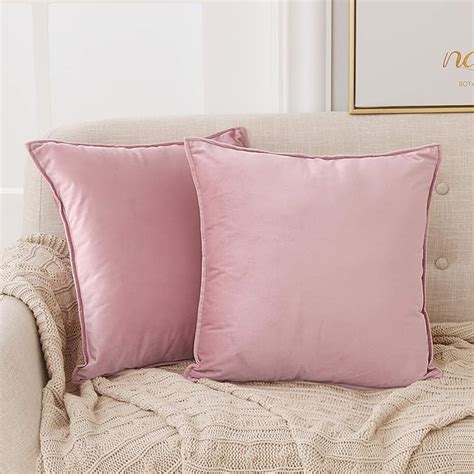 Deconovo Set Of 2 Soft Crushed Velvet Cushion Covers 50cm X 50cm 20x20