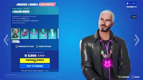 New J Balvin Redux Skin And Click Click Flash Emote Fortnite Battle