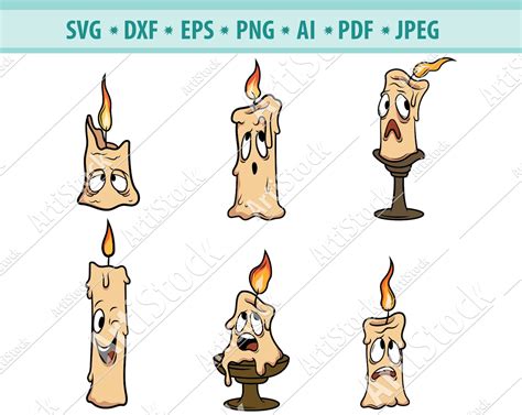 Candle Svg Bundle Emotion Candles Svg Candles Clipart Funny Etsy