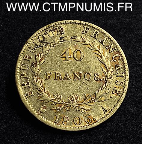 Francs Or Napoleon Empereur A Paris Ctmp Numis