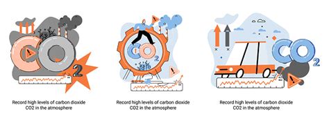 Ilustración De Registrar Altos Niveles De Dióxido De Carbono Co2 En La Atmósfera Problemas De La