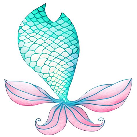 Mermaid Tail Digital Graphic Closeup Illustration · Creative Fabrica