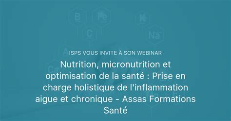 Nutrition Micronutrition Et Optimisation De La Sant Prise En Charge