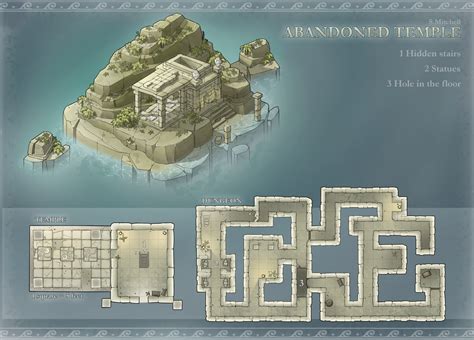 Abandoned Temple Smitchellmaps Dungeon Maps Fantasy Map