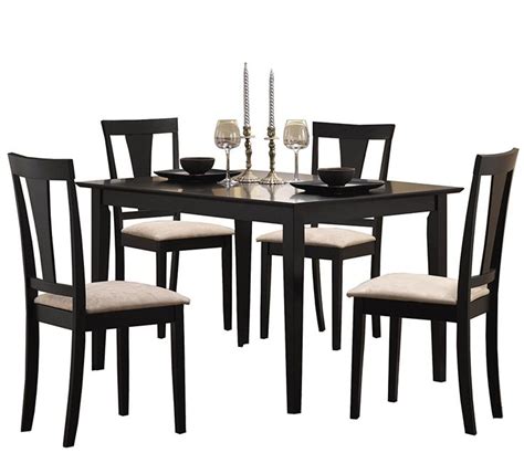 Coaster 5pc Casual Dining Table And Chairs Set In Black Finish Casual