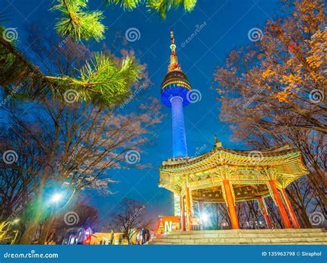 Beautiful Architecture Building N Seoul Tower On Namsan Mountain