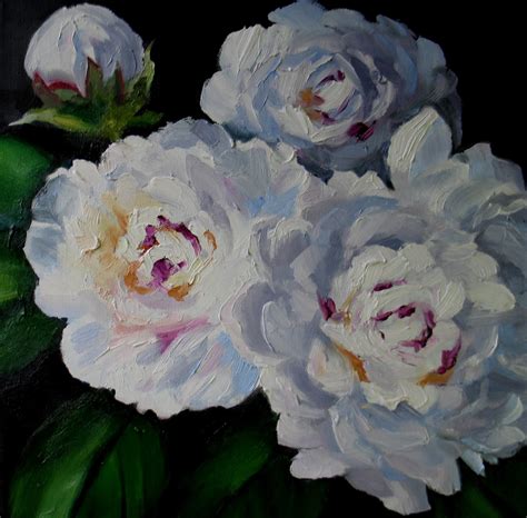 Nel's Everyday Painting: White Peonies - SOLD