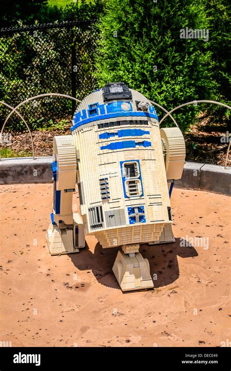 Lego brick R2D2 Star Wars character at Legoland Florida Stock Photo - Alamy