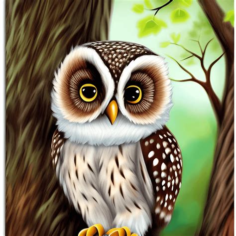 Cute Fluffy Baby Owl With Dreamy Eyes Creative Fabrica