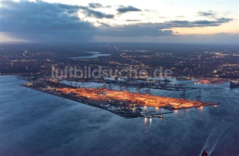 Luftaufnahme Aarhus Containerterminal Im Containerhafen Des