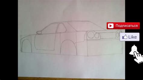 как нарисовать машину Nissan Skyline R 34 How To Draw An Nissan Skyline R 34 Car Привет 2013