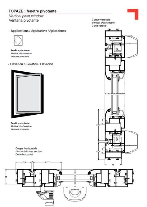 pivoting window vertical detail | Janelas, Janela pivotante, Arquitetura