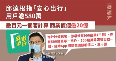 邱達根指「安心出行」用戶逾580萬 數百元一個客計算 商業價值逾20億 獨媒報導 獨立媒體