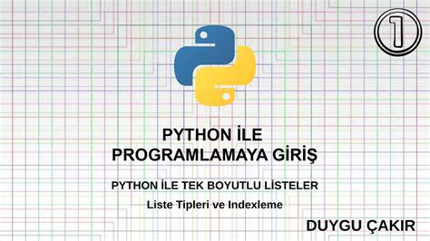 18 Python Ile Listeler Ve Indexleme YouTube